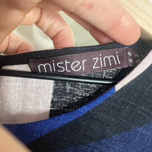 Mister Zimi Lottie Midi Dress in Agave  Geometric Womens Size 10 - Picture 12 of 16